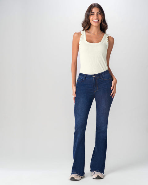 Jean levanta cola ruedo flare#color_024-azul-oscuro