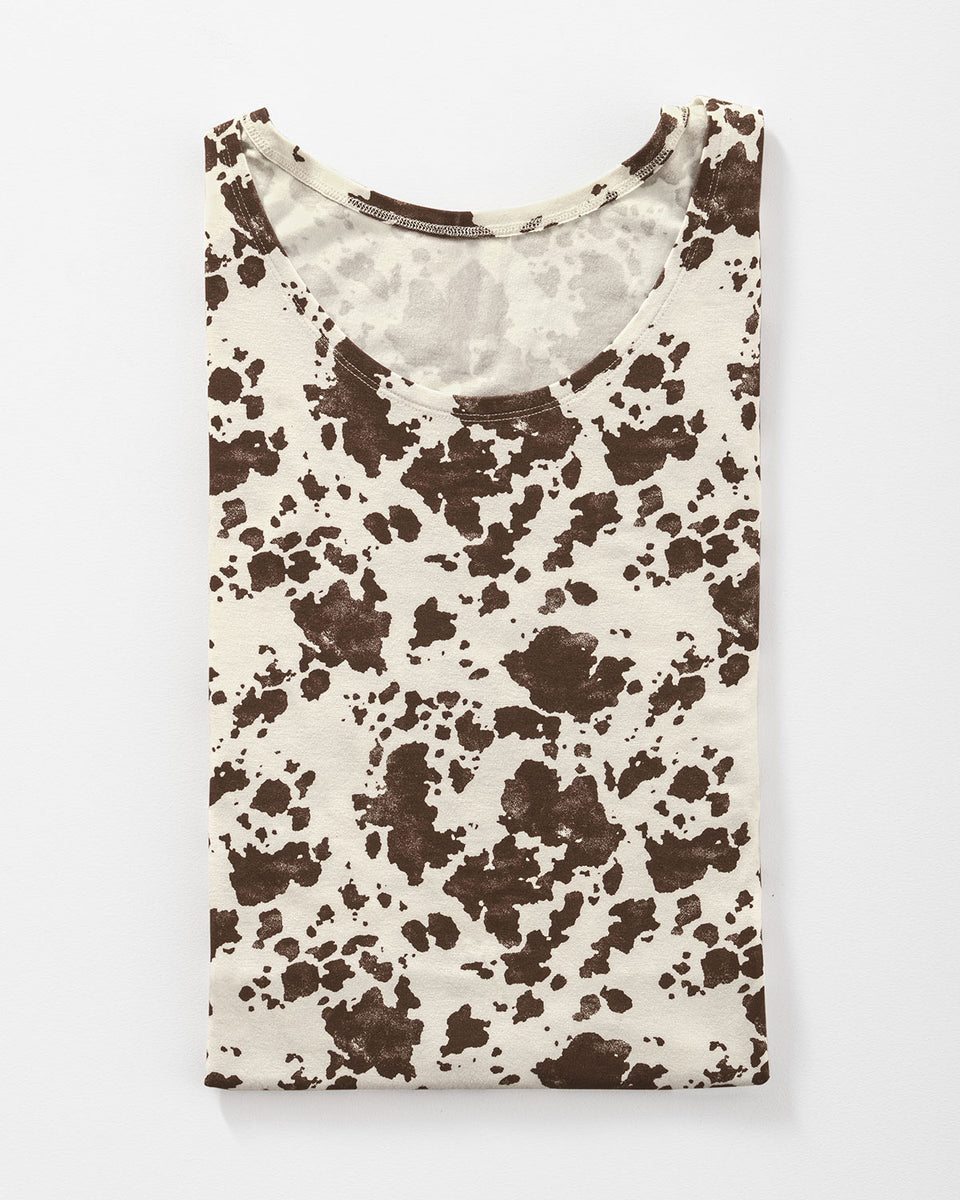 Blusa manga corta estampada silueta semiajustada para mujer