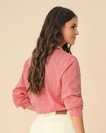 Blusa manga larga con perilla funcional#color_302-rojo