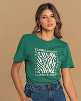 Blusa manga corta con mensaje en el frente#color_254-verde