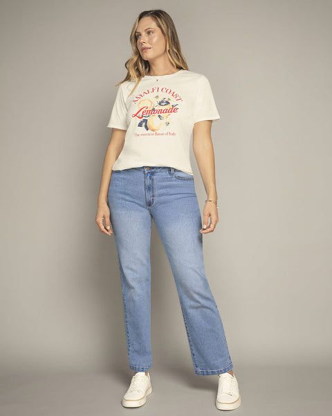 Blusa manga corta con mensaje en el frente#color_423-marfil