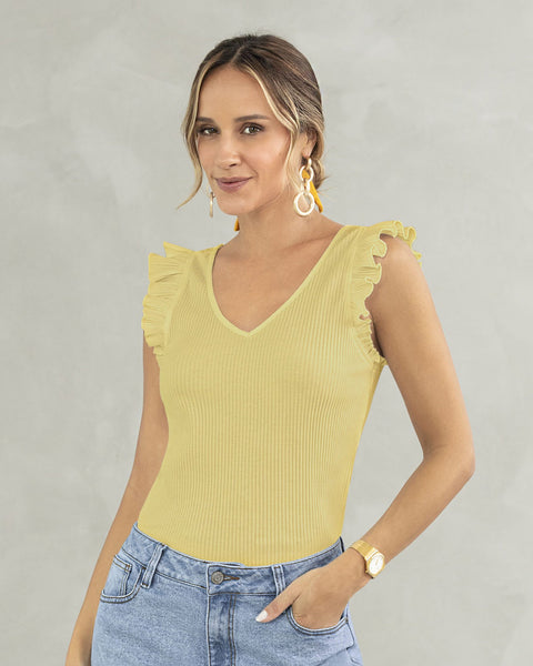 Blusa sin mangas con bolero#color_128-amarillo