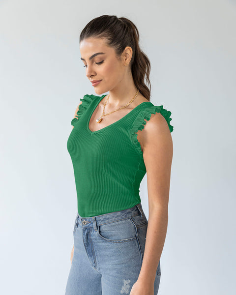 Blusa sin mangas con bolero#color_619-verde