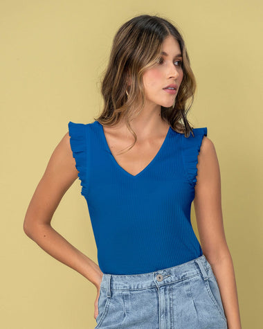 Blusa sin mangas con bolero#color_915-azul