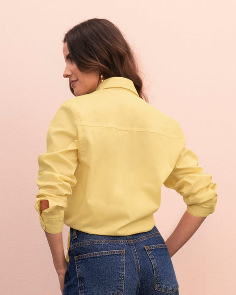 Blusa manga larga oversize con perilla funcional#color_106-amarillo