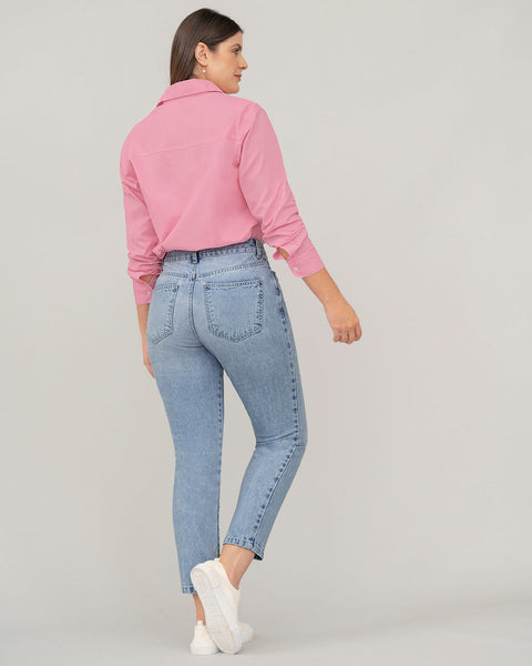 Blusa manga larga oversize con perilla funcional#color_301-rosado