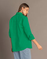 Blusa manga larga oversize con perilla funcional#color_632-verde