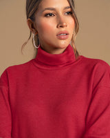 Suéter cuello alto con mangas amplias#color_316-fucsia