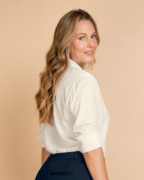 Blusa manga larga con cuello camisero y perilla funcional#color_018-marfil