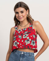 Blusa corta con perilla funcional en espalda#color_183-flores