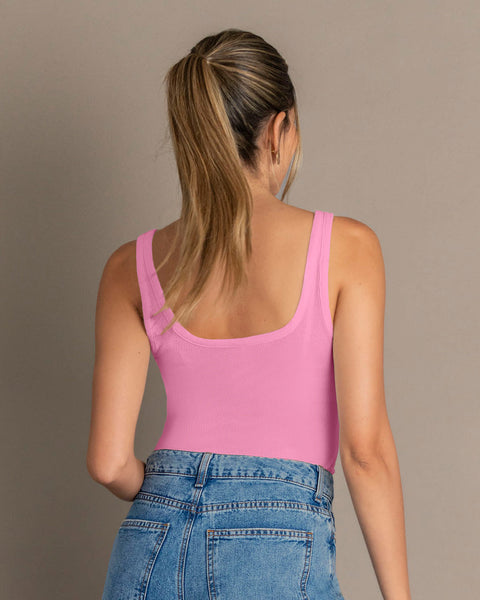 Blusa sin mangas con cuello en U y espalda descubierta#color_301-rosado