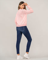 Suéter manga larga tejido con cuello en rib#color_304-rosado