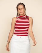 Blusa sin mangas de cuello alto#color_047-raya-roja