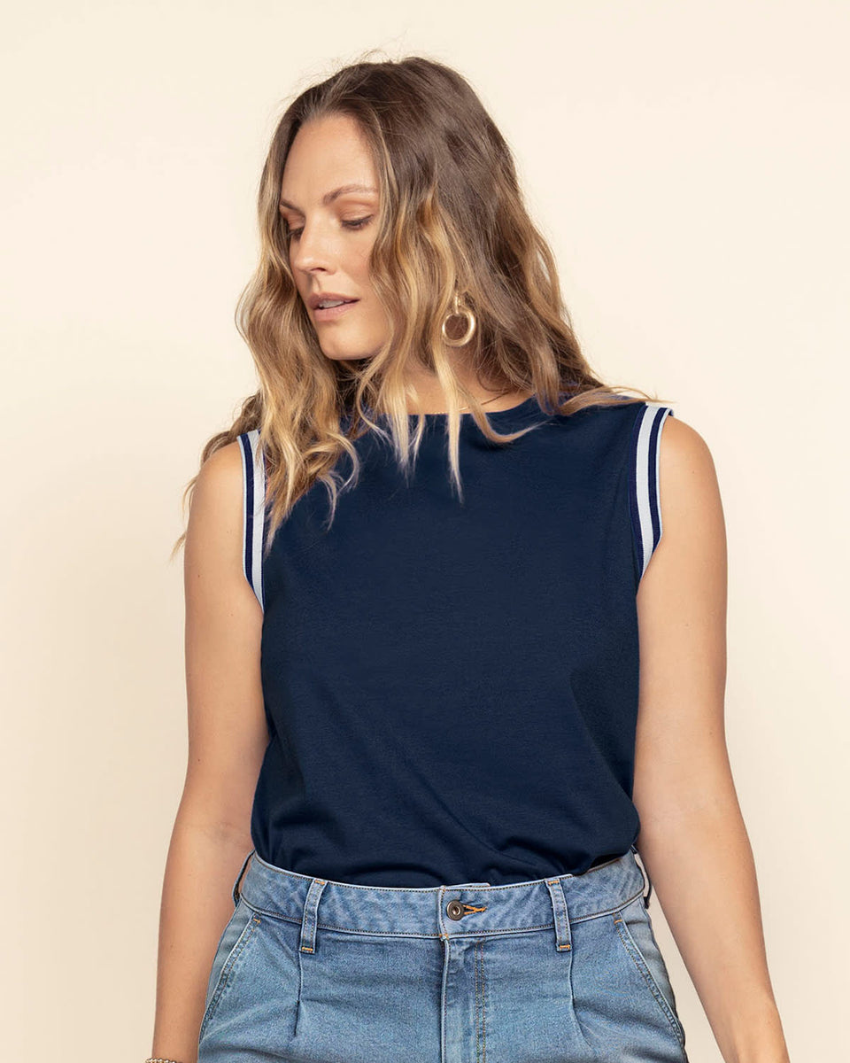 Blusa sin mangas tejida