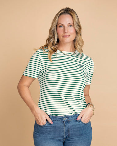 Blusa con estampado localizado en frente#color_047-raya-verde