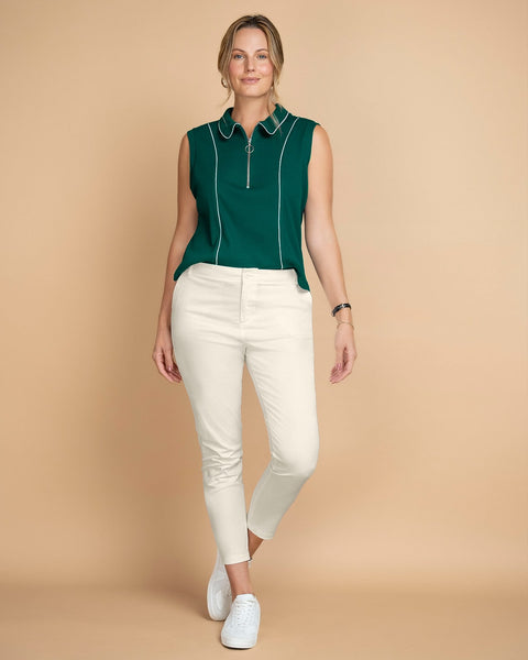 Chaleco corto con cierre en frente#color_068-verde-petroleo