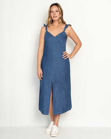 Vestido midi tipo denim#color_141-indigo