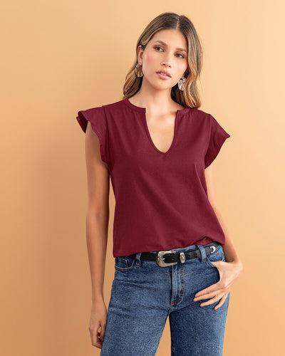 Blusa con bolero en manga#color_349-vino