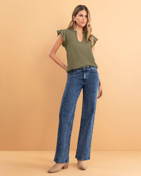 Blusa con bolero en manga#color_601-verde-militar