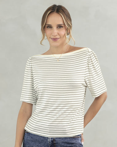 Blusa manga corta con cuello tipo bandeja#color_717-gris-jaspe
