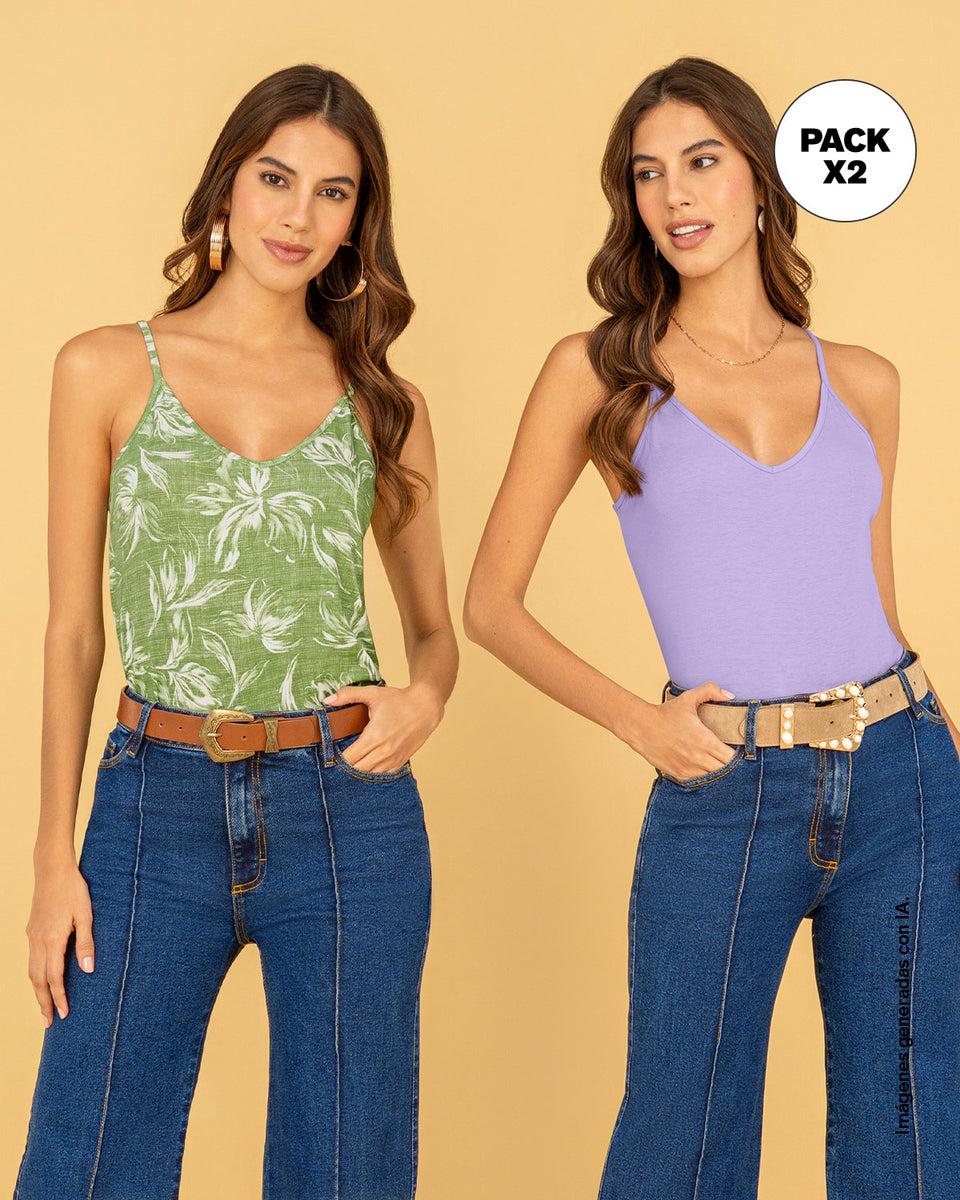 Blusa de tiritas básica x 2