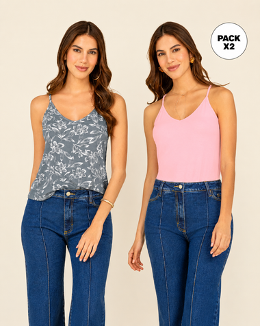 Blusa de tiritas básica x 2#color_978-rosado-gris