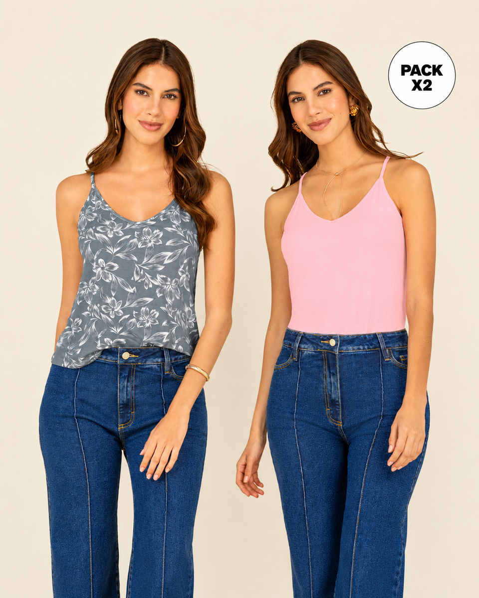 Blusa de tiritas básica x 2