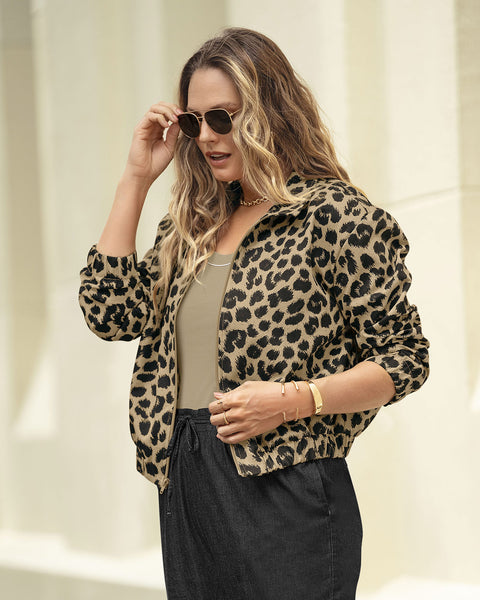 Chaqueta estampada con cierre en frente#color_145-animal-print-cafe