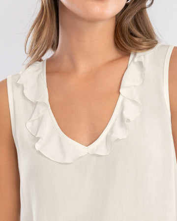 Blusa sin mangas con bolero en escote#color_000-blanco
