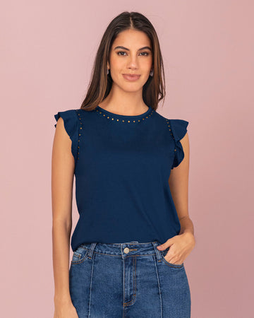 Blusa con taches en cuello y sisa#color_c41-azul