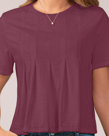 Blusa manga corta con prenses decorativos en frente#color_c32-malva