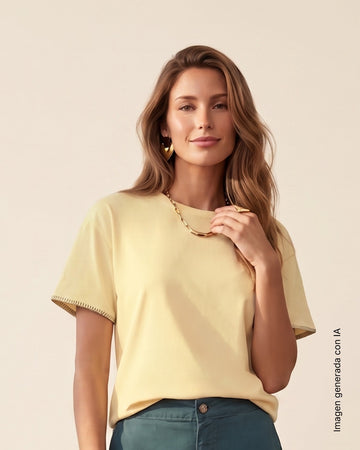 Blusa amplia con puntadas en mangas#color_019-amarillo
