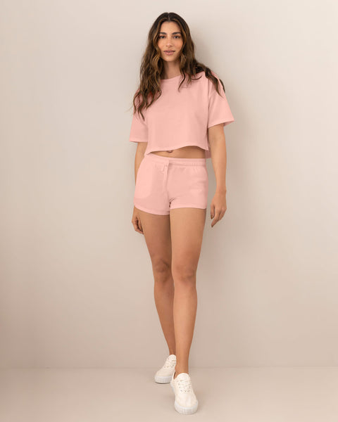 Blusa básica manga corta con hombro caído#color_180-palo-rosa