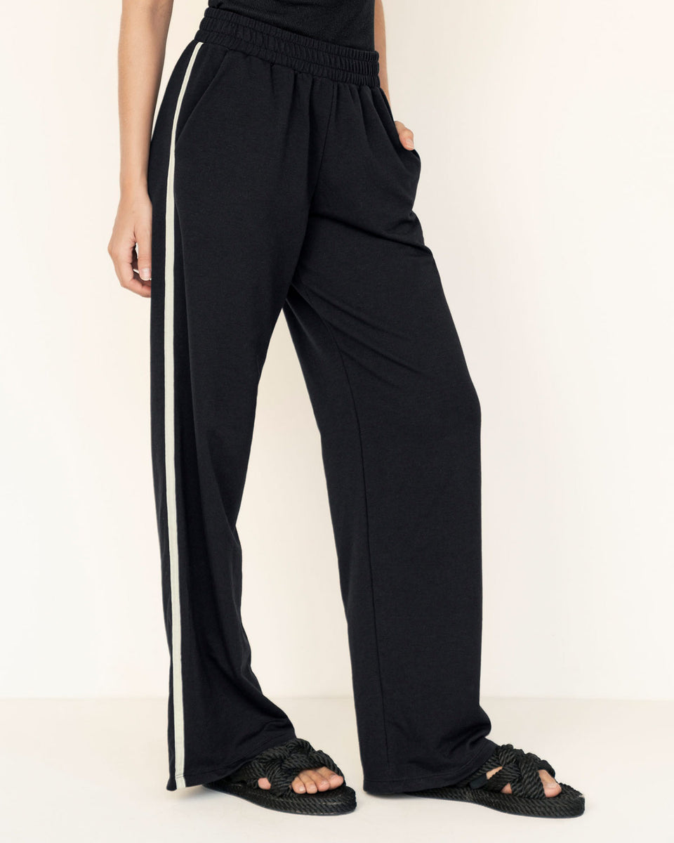 Pantalón de ruedo recto con elástico en cintura