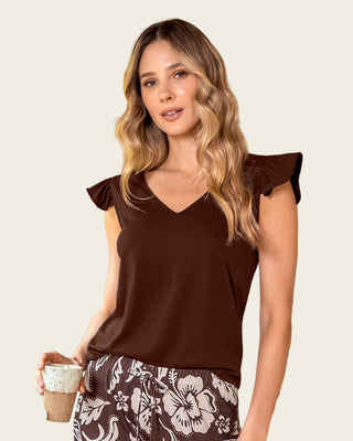 Blusa con bolero en mangas#color_c24-cafe-chocolate