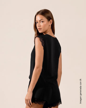 Blusa manga corta con detalle delicado en mangas#color_700-negro