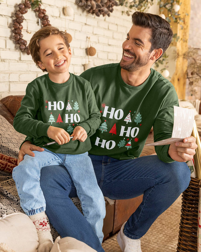 Suéter manga larga infantil con fajón y puños en rib#color_249-verde-navidad