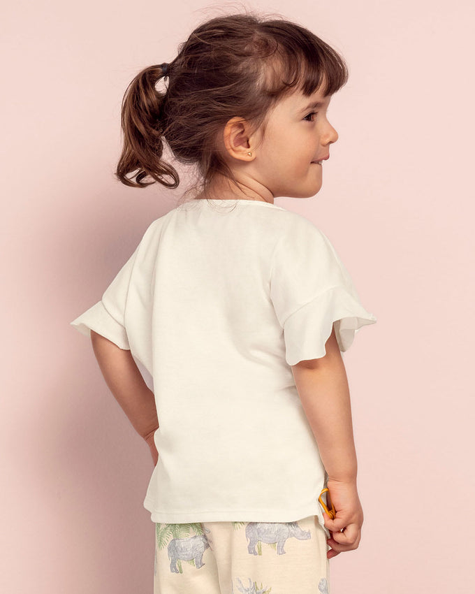 Blusa de pijama para niña con estampado localizado#color_046-estampado