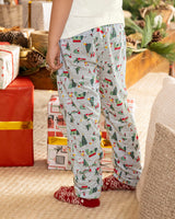 Pantalón largo de pijama para niña estampado continuo#color_723-estampado-navidad