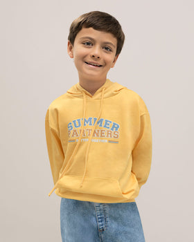 Suéter manga larga con bolsillo funcional frontal para niño#color_160-amarillo