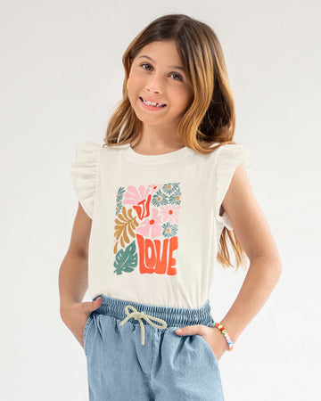 Blusa estampada manga corta infantil#color_038-blanco-estampado