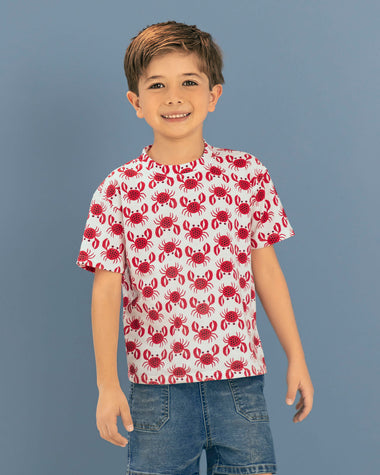 Camiseta manga corta para niño#color_030-rojo-estampado