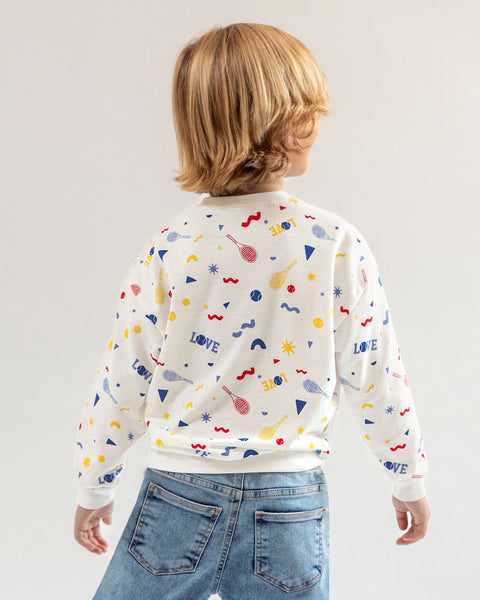 Suéter cuello redondo infantil unisex#color_088-marfil-estampado