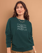 Suéter manga larga con estampado localizado de cuello redondo#color_171-verde