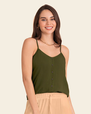 Blusa tiritas con escote en espalda#color_c46-verde-militar