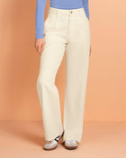 Jean ruedo ancho con bolsillos funcionales#color_165-marfil