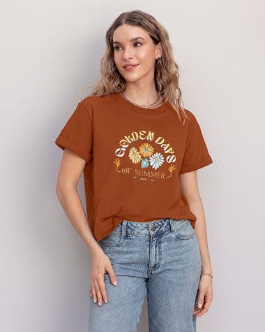 Blusa básica manga corta con estampado#color_a89-terracota