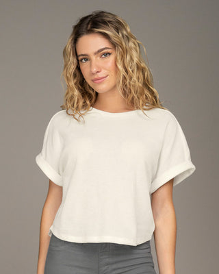 Blusa manga corta con textura#color_018-marfil