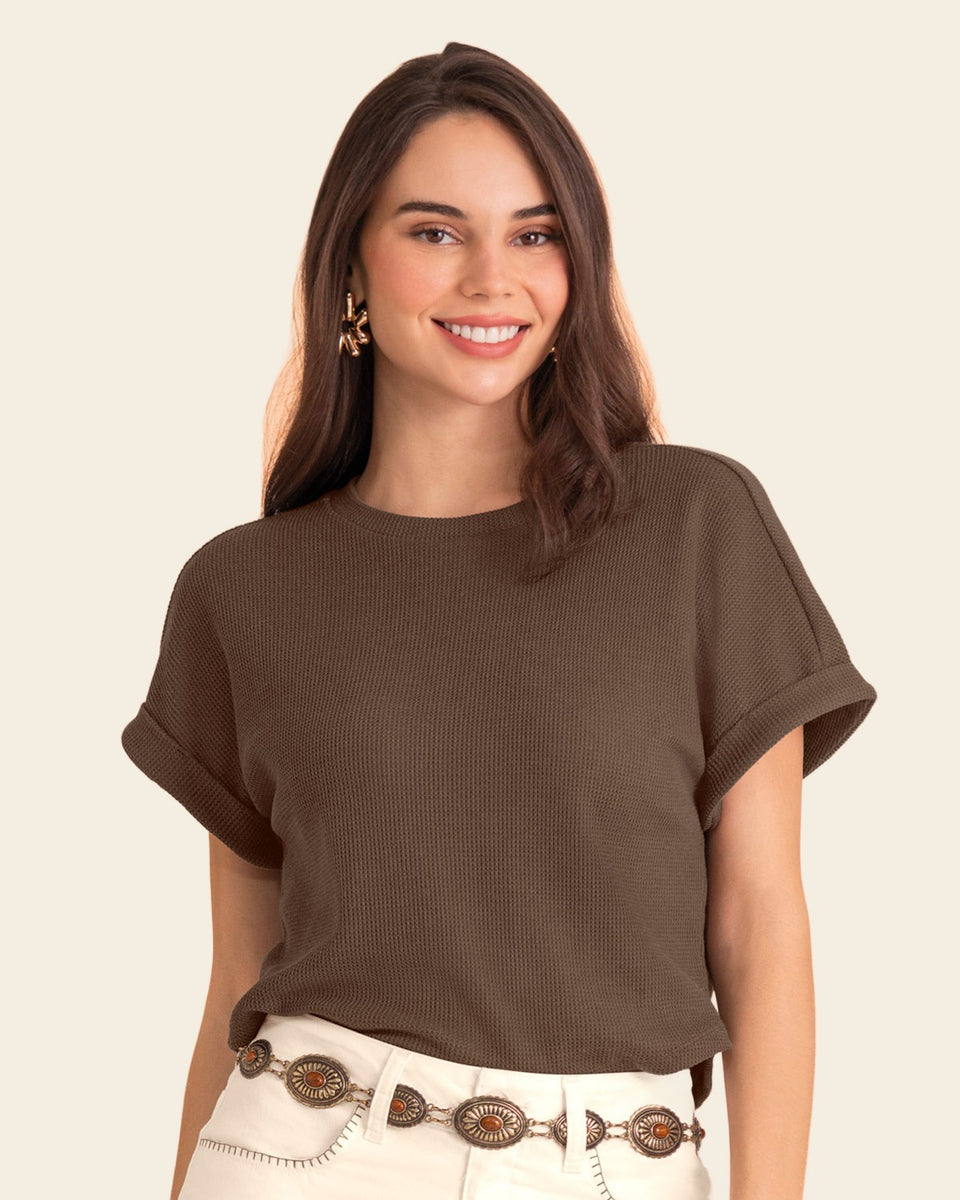 Blusa manga corta con textura