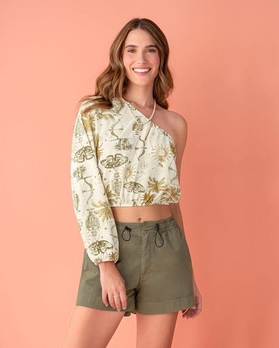 Blusa crop top de un solo hombro#color_145-estampado-marfil-estampado